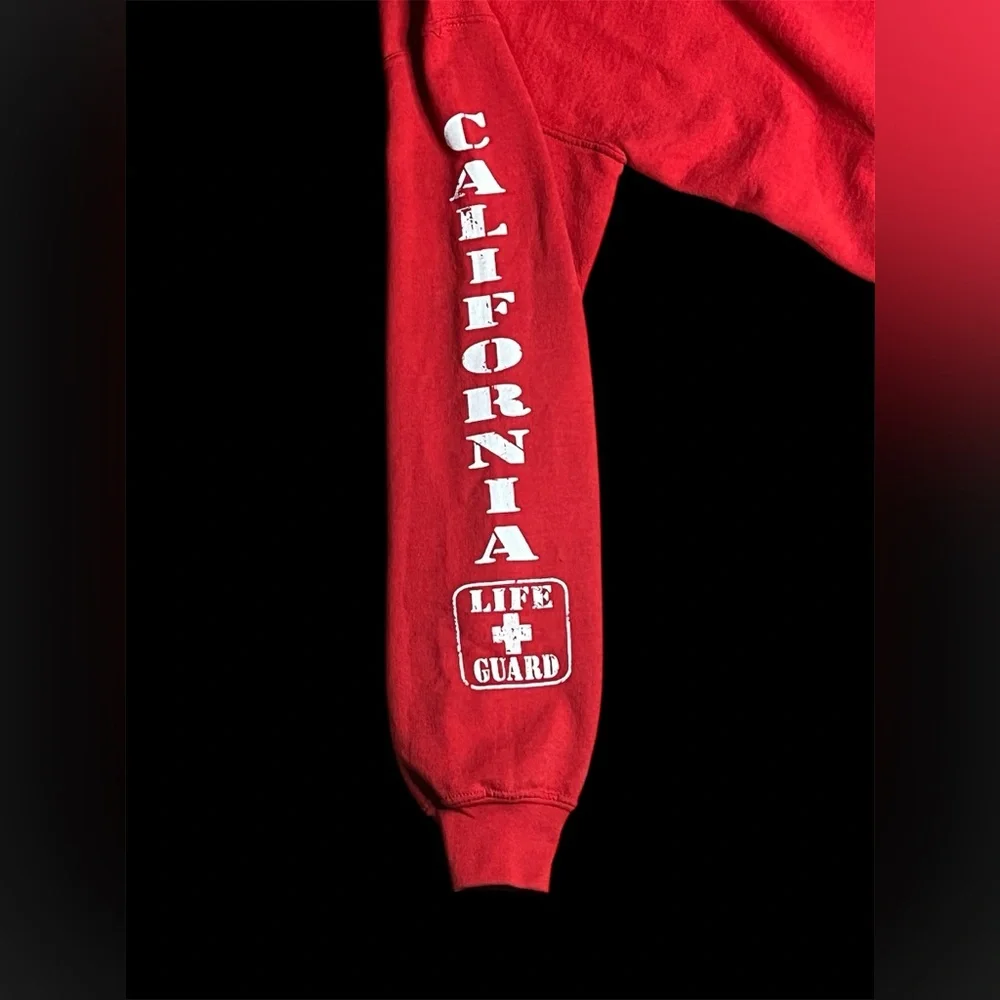 Men’s‎ Sz M Red California Lifeguard Hoodie.